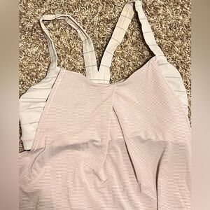 Womens baby pink Lululemon top with connected sports bras size S